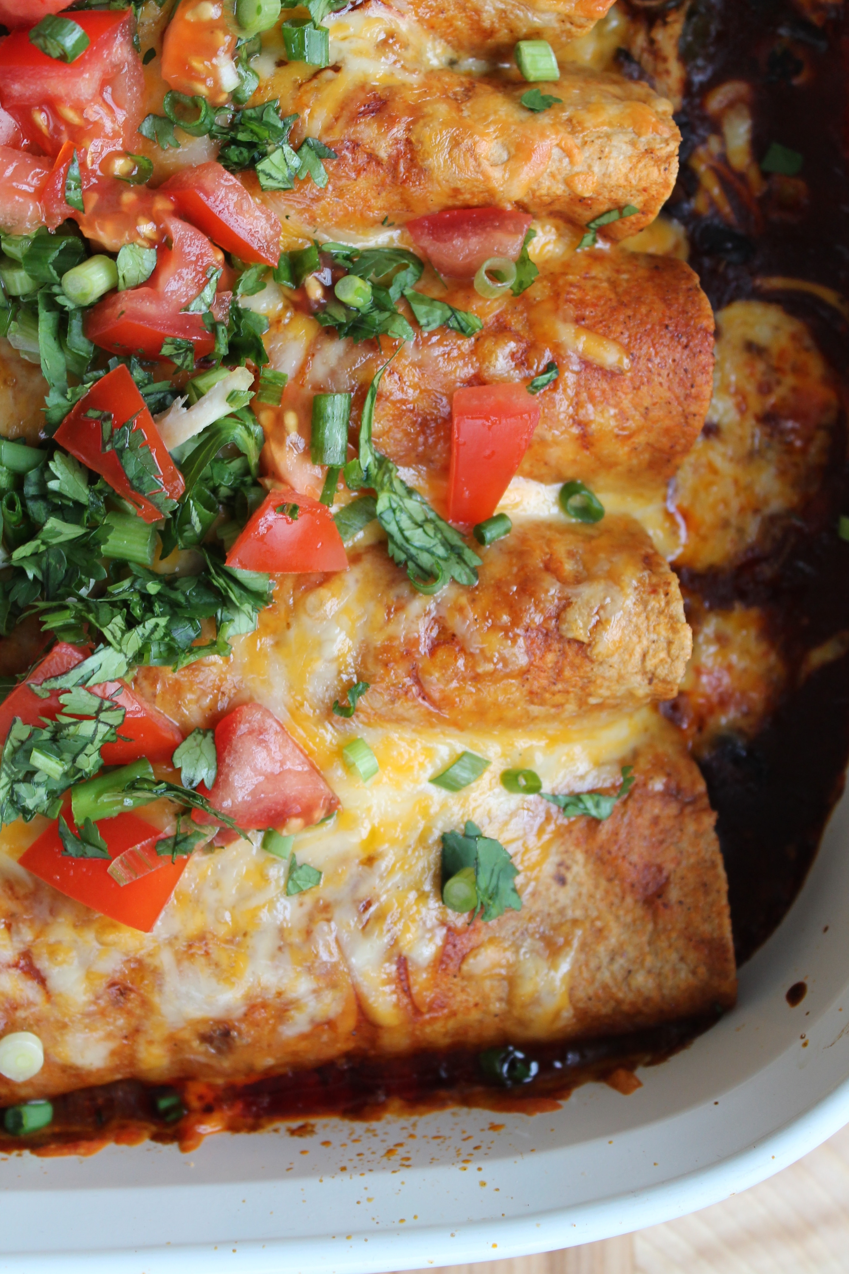 Charred Poblano + Corn + Chicken + Black Bean Enchiladas Spices in My DNA
