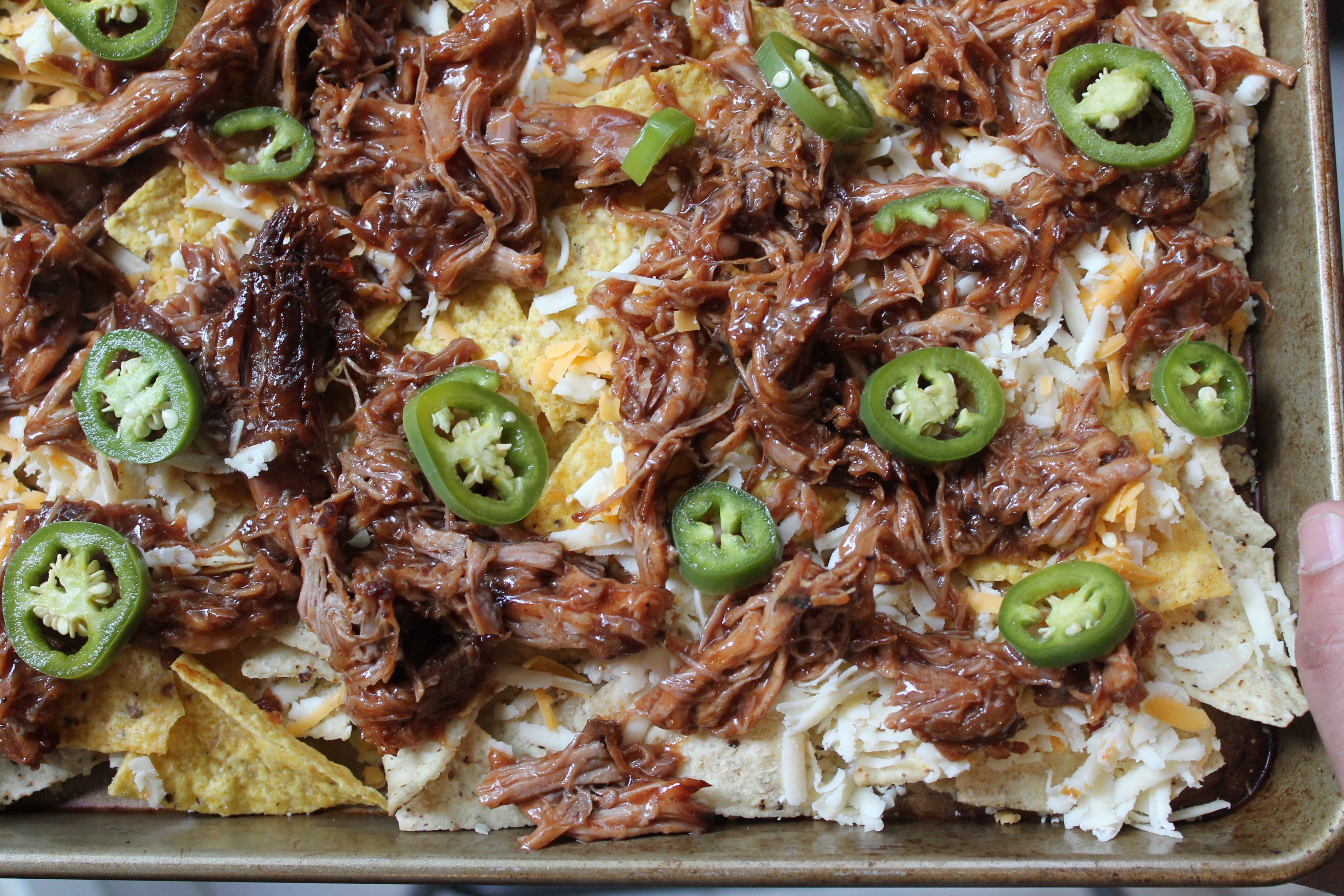 Pulled Pork Nachos with Homemade Pickled Jalapeños Spices in My DNA