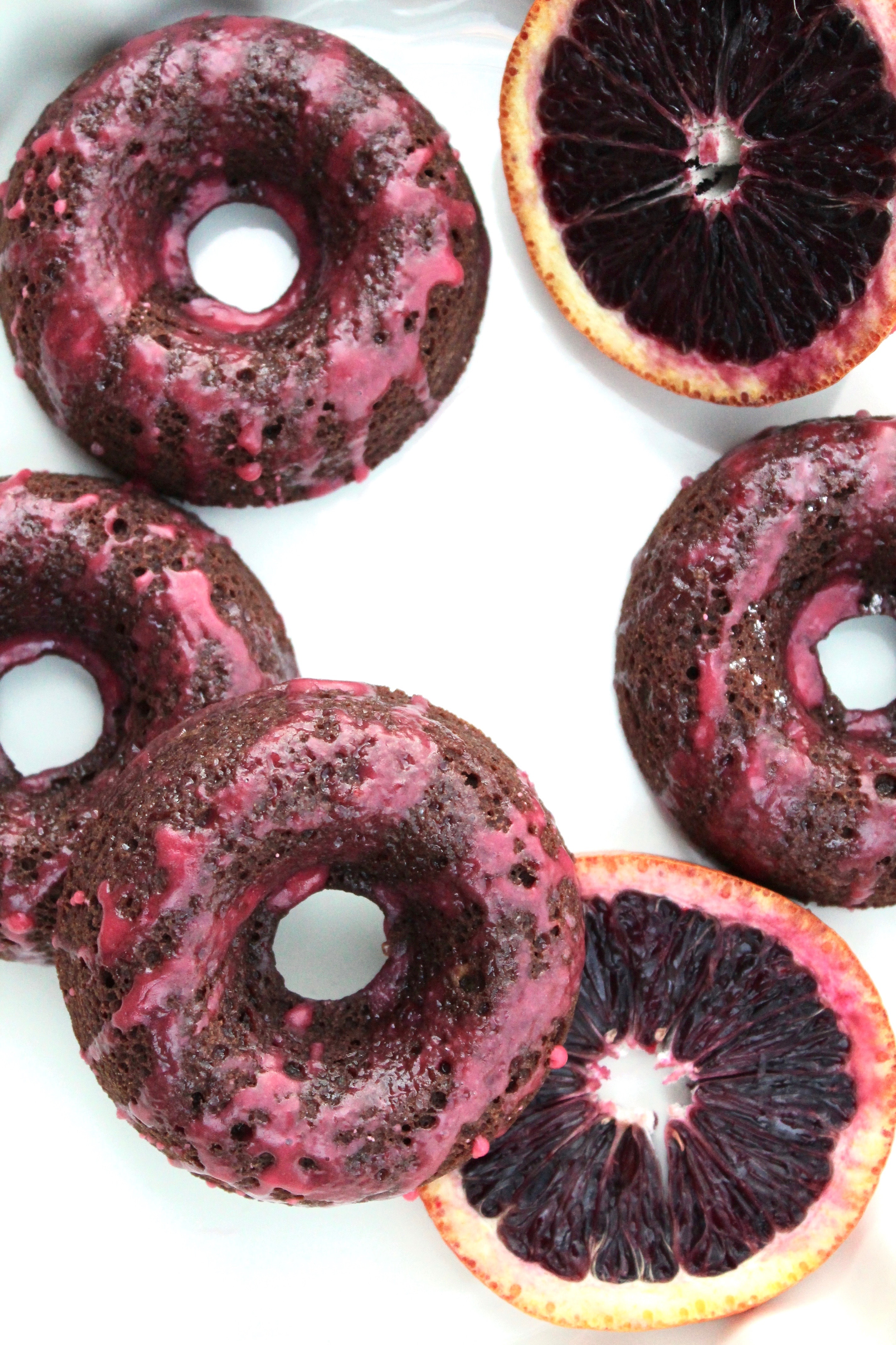 Chocolate Donuts with Blood Orange Glaze (paleo, grainfree, gluten