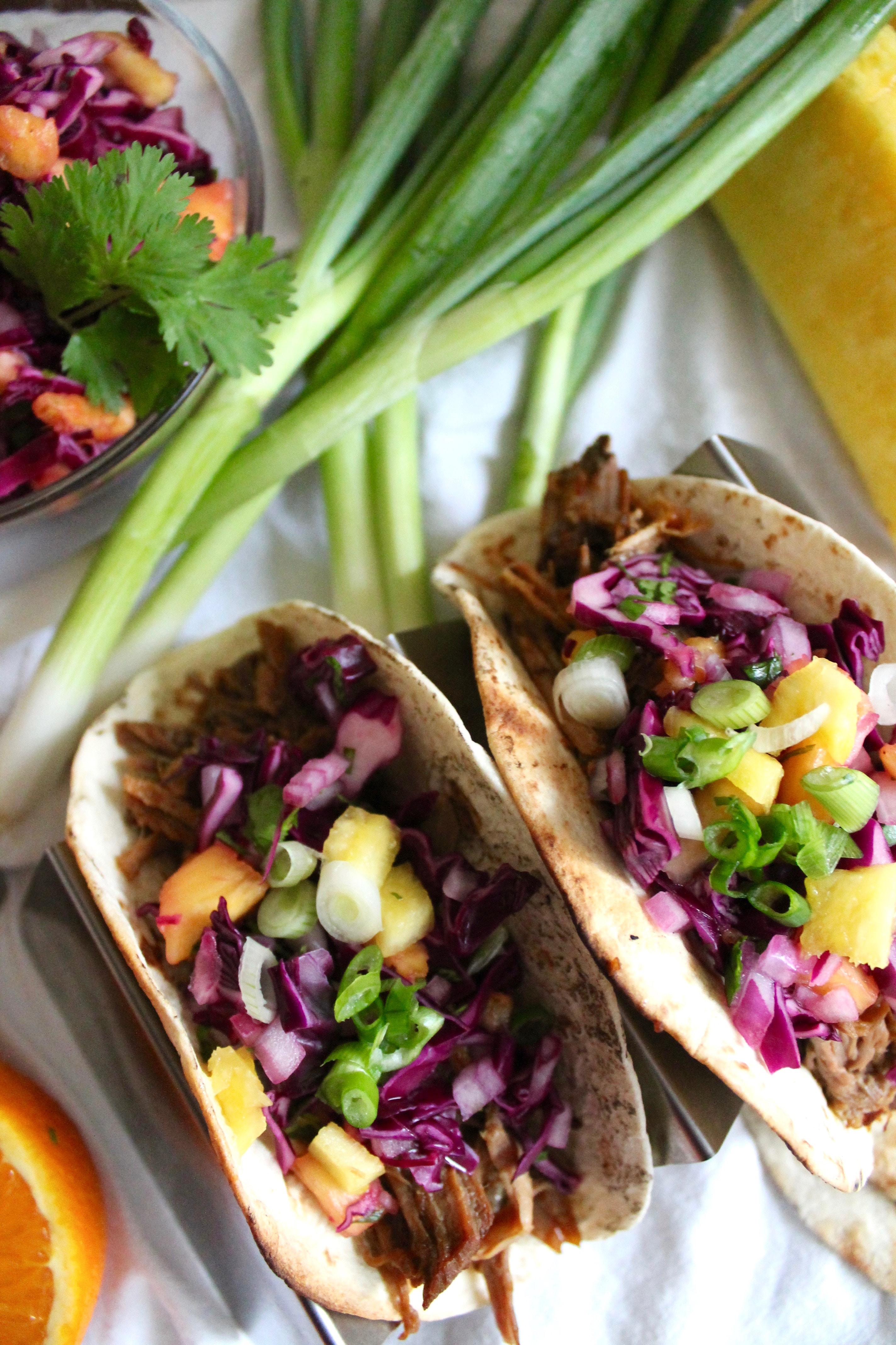 Hawaiian Pulled Pork Tacos with Pineapple Slaw Spices in My DNA