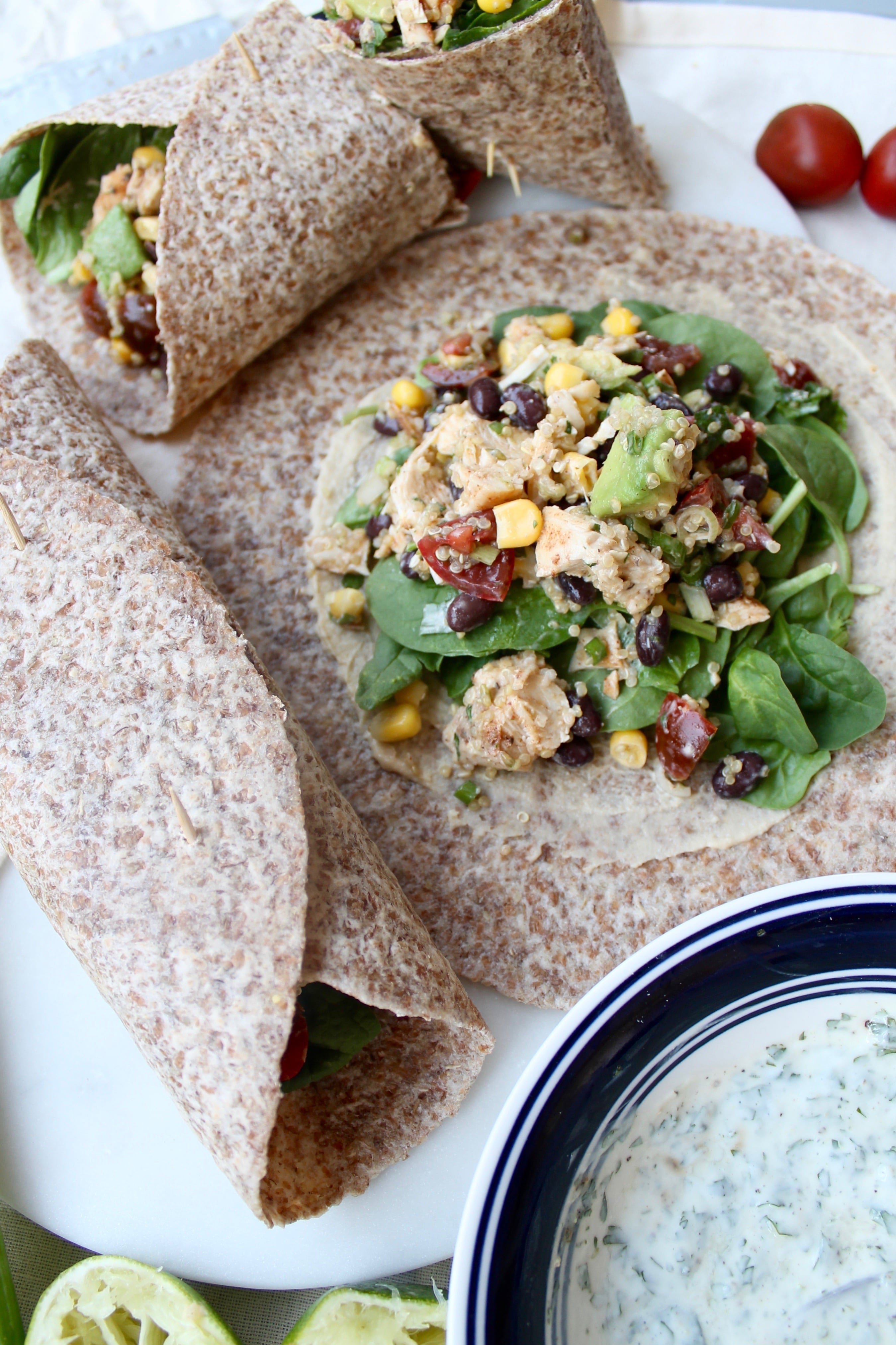 Mexican Chicken Quinoa Salad Wraps Spices in My DNA