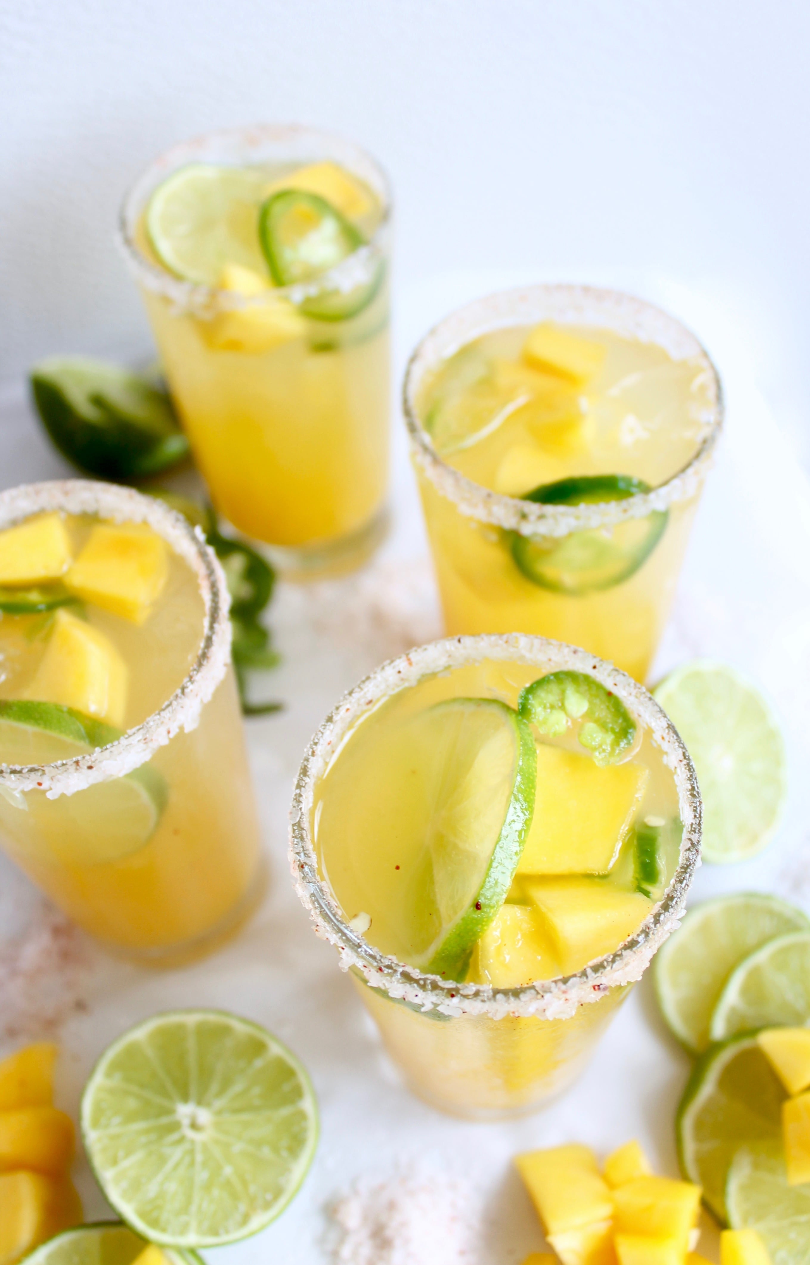 Mango Jalapeño Margaritas with Salty Chili Sugar Spices in My DNA