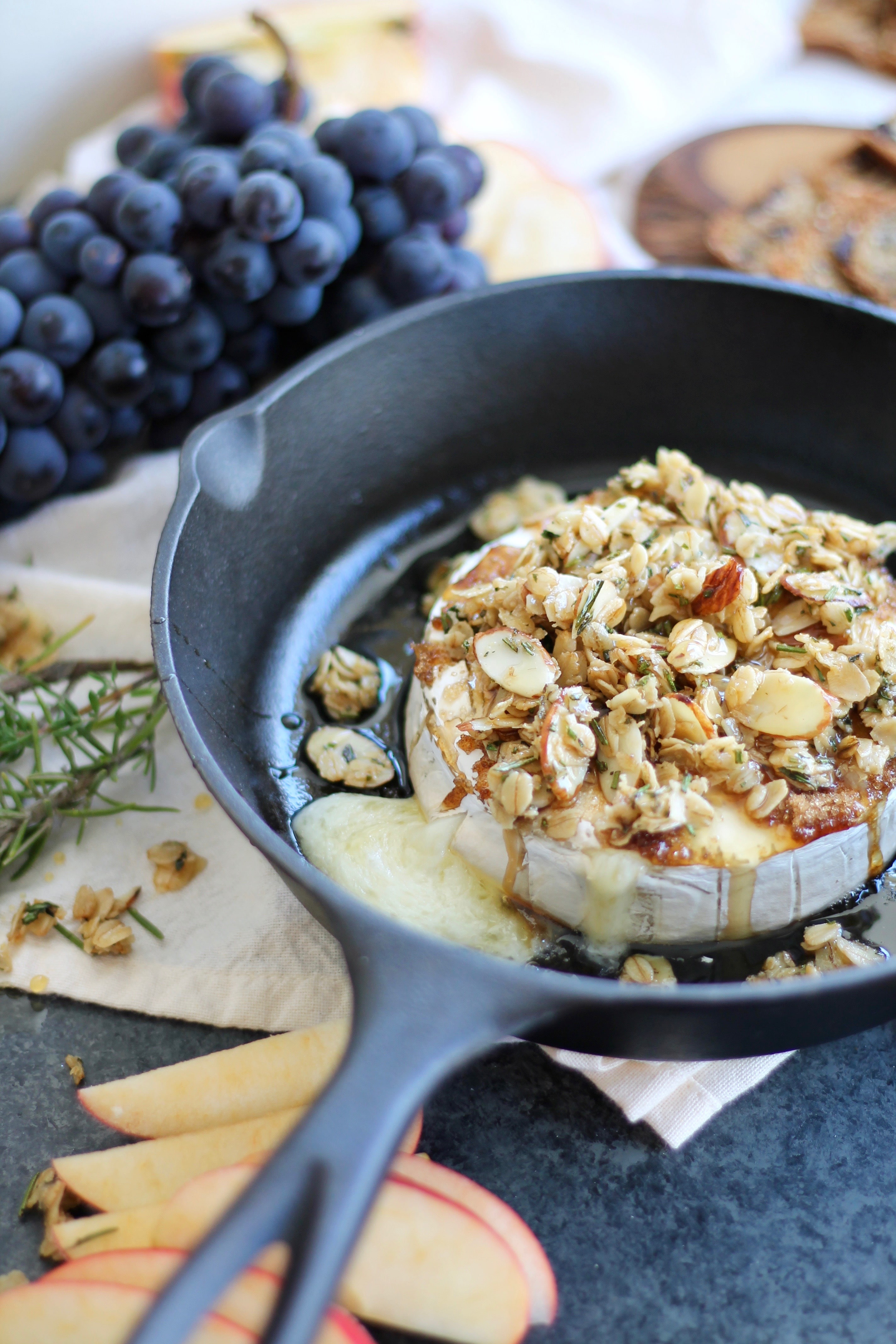 Baked Brie with Honey Rosemary Thyme Granola Spices in My DNA