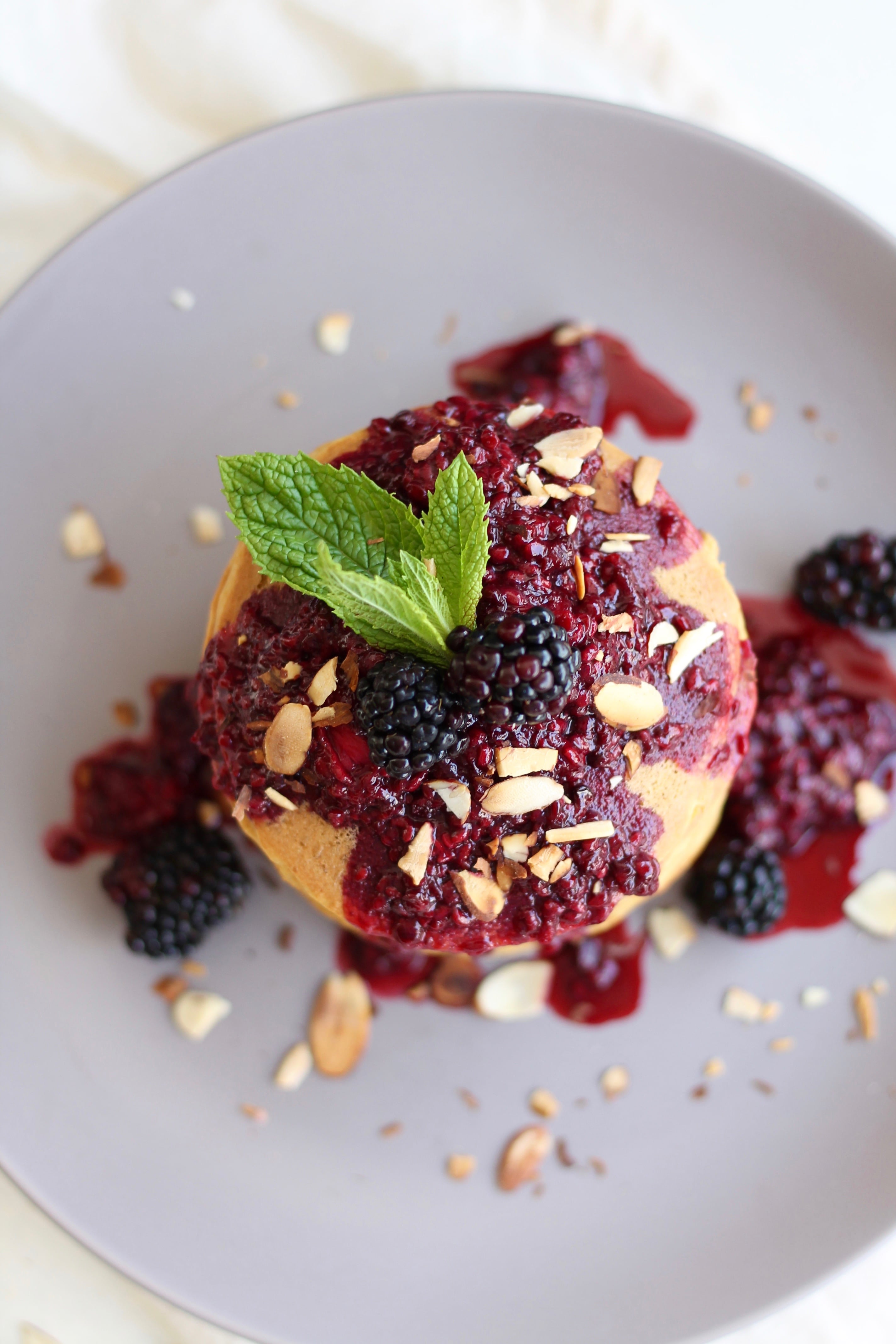 Whole Wheat Lemon Ricotta Pancakes with Blackberry Compote Spices in My DNA