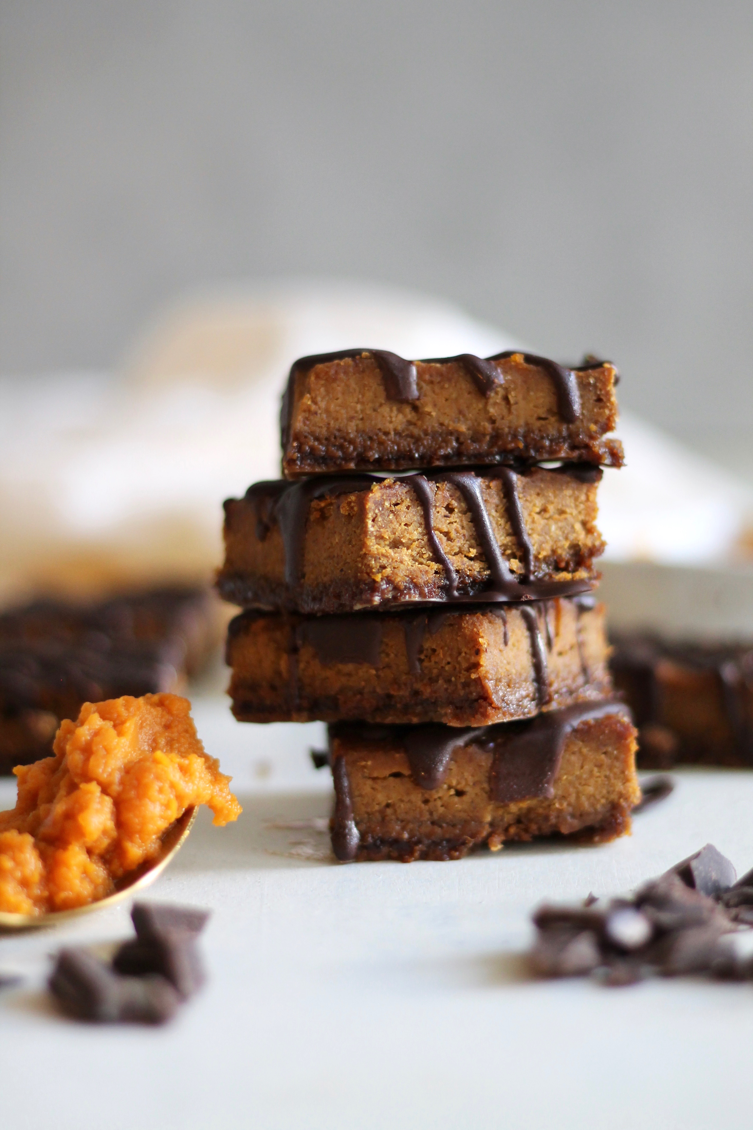 Pumpkin Almond Butter Bars with Gingersnap Crust Spices in My DNA