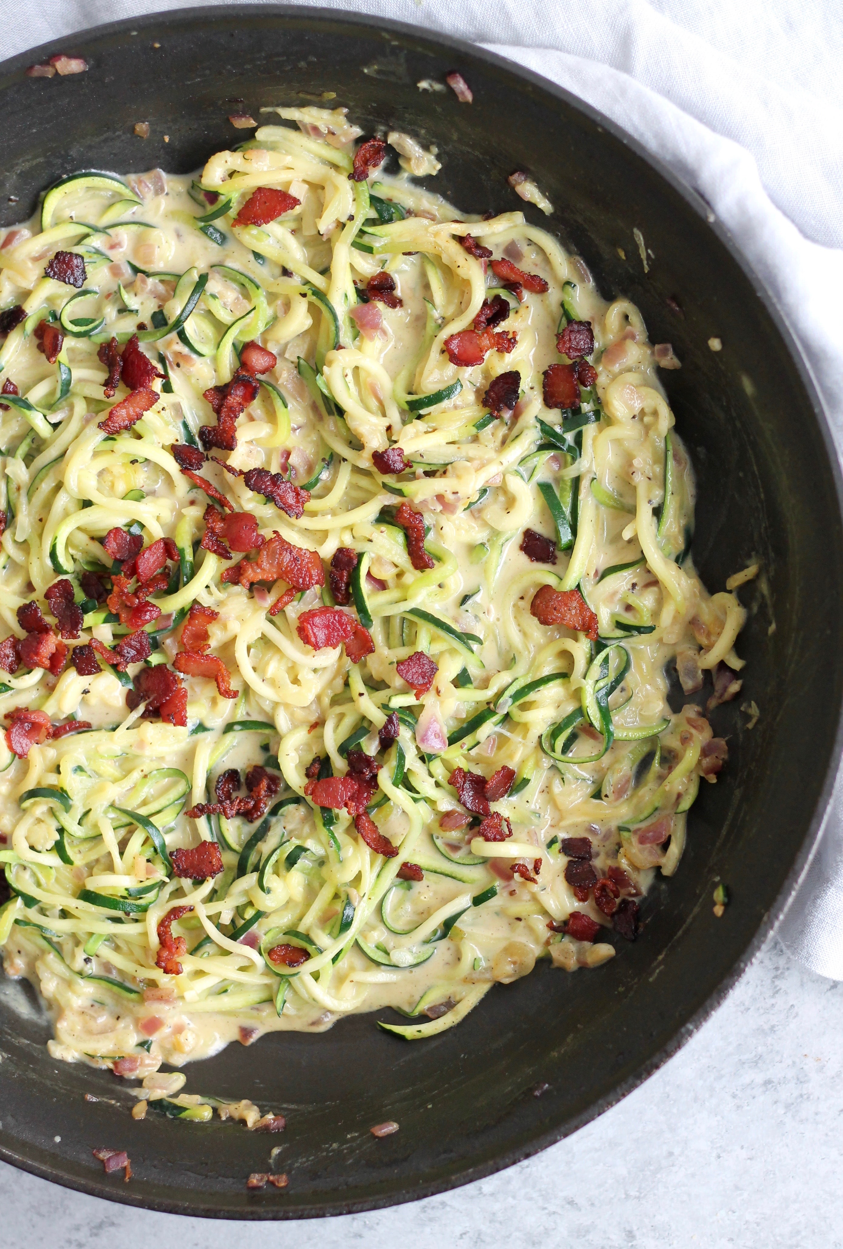 Zucchini Noodle Pasta Carbonara