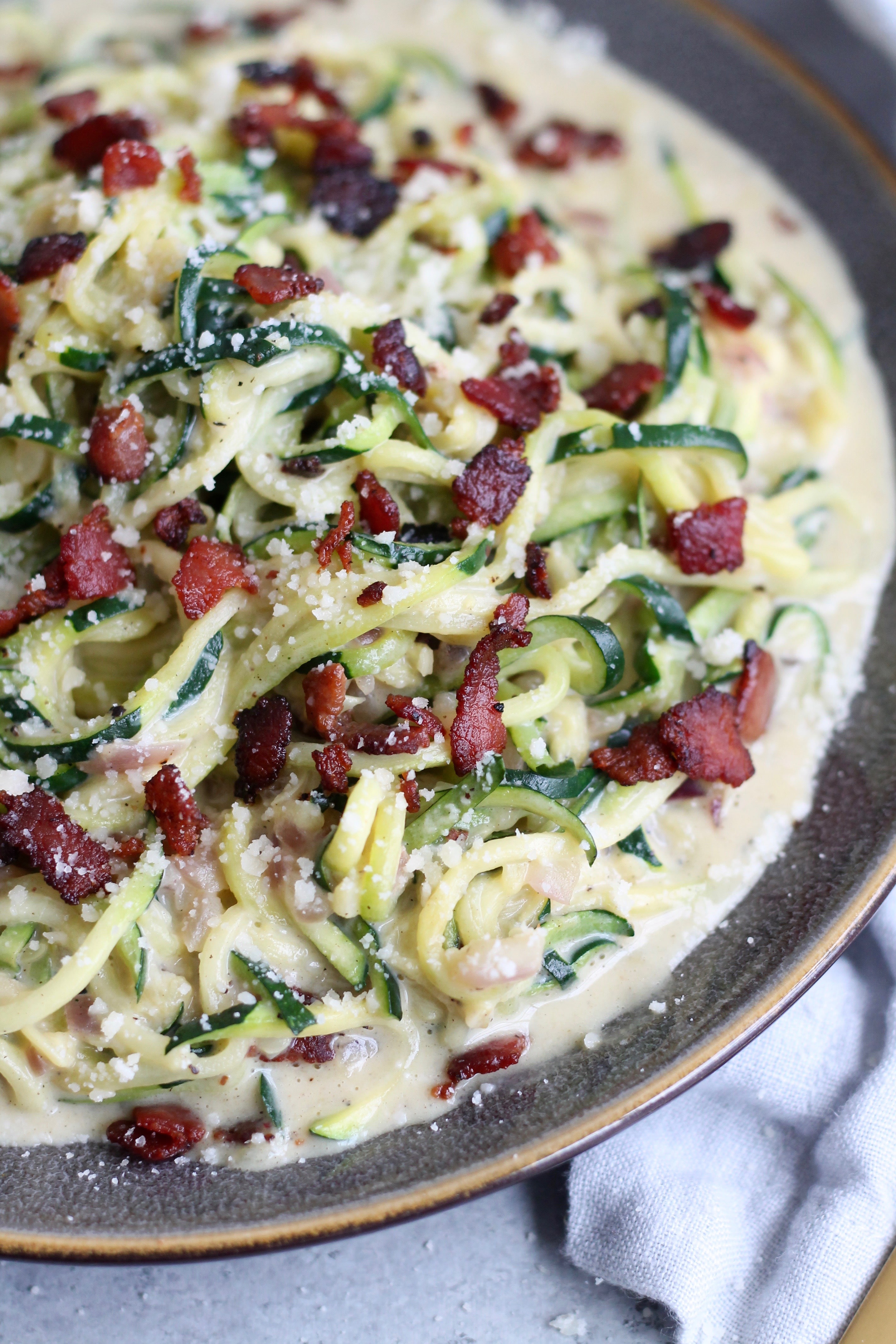 Zucchini Noodle Pasta Carbonara