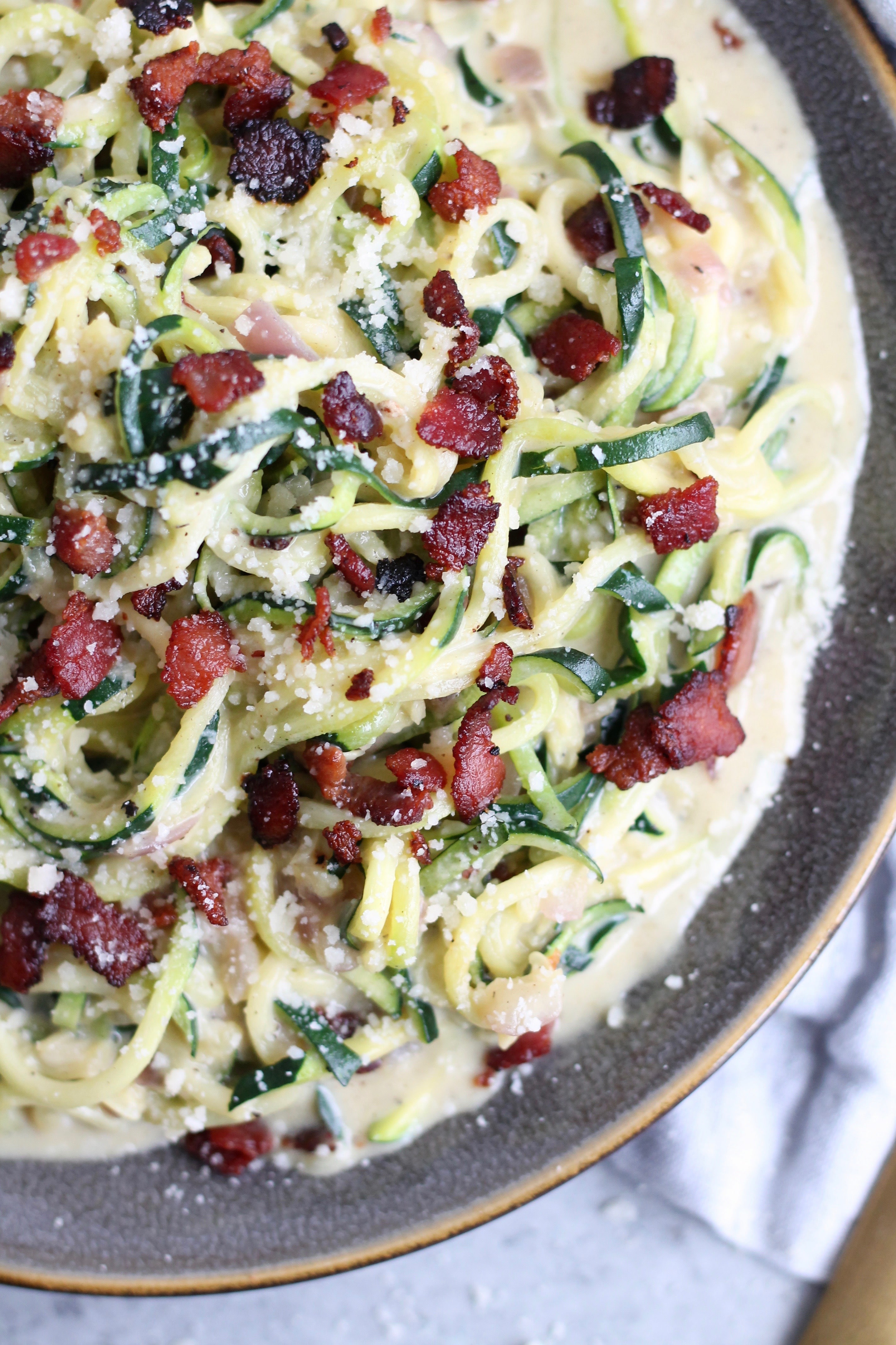 Zucchini Noodle Pasta Carbonara
