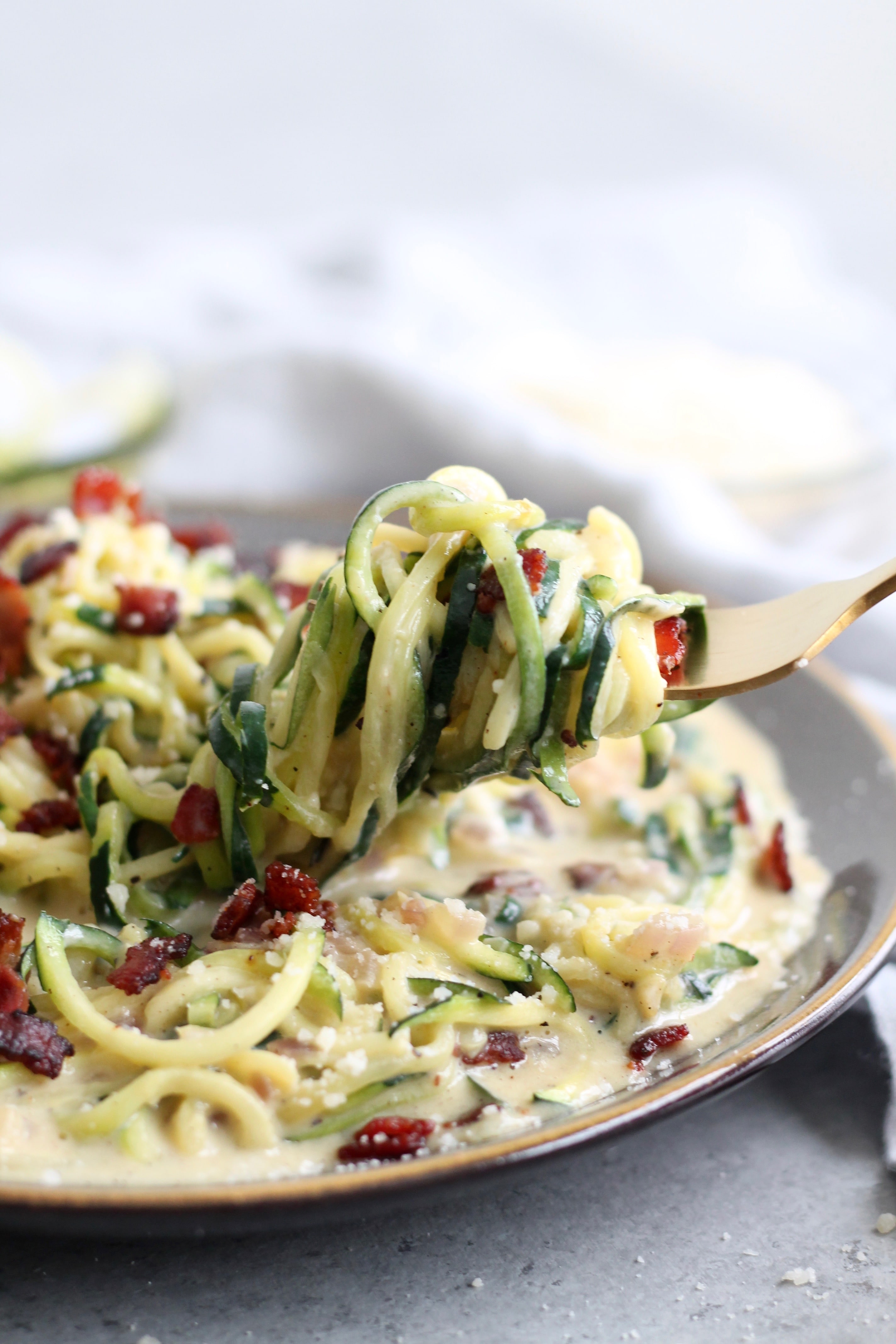 Zucchini Noodle Pasta Carbonara