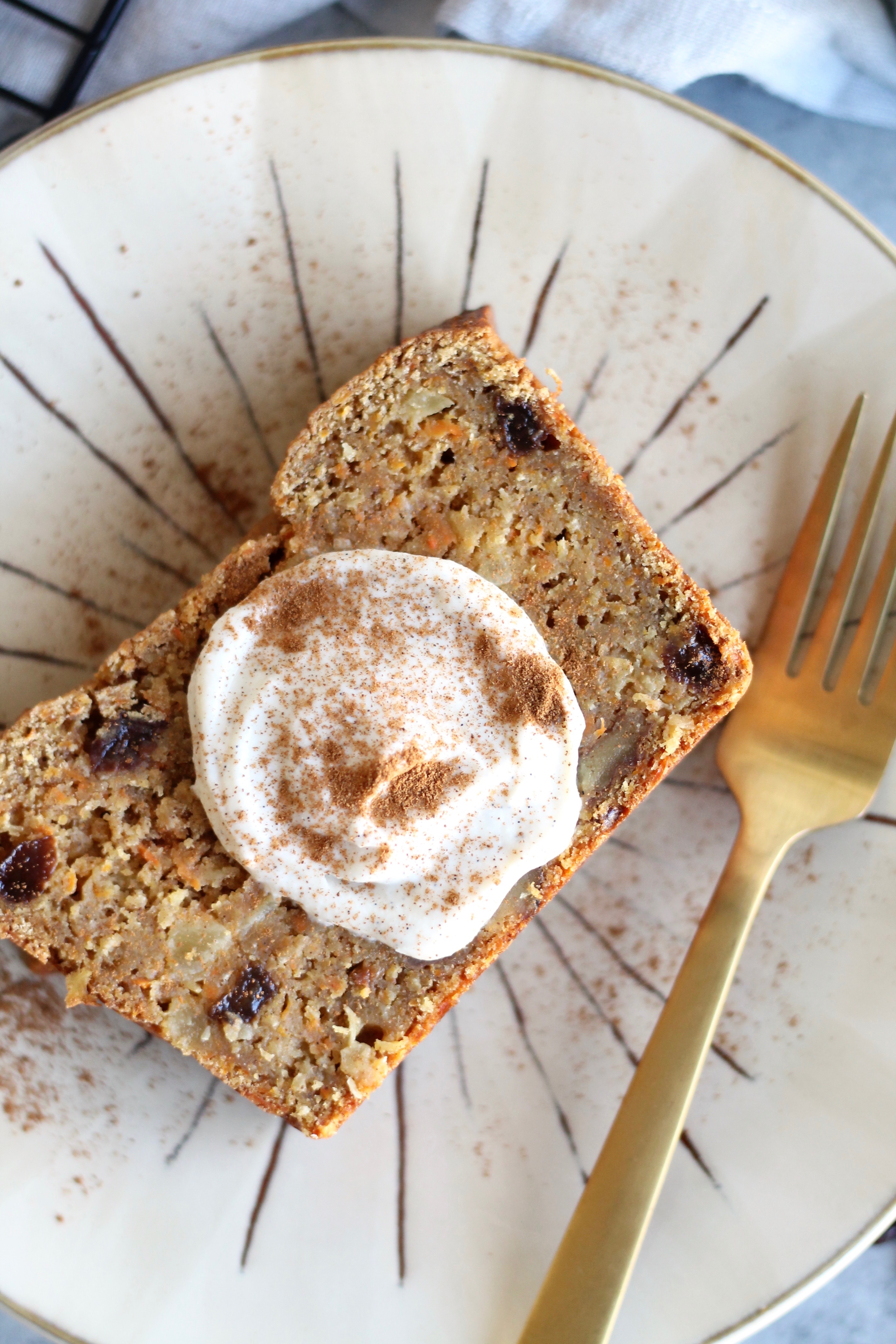 Carrot Cake Loaf with Vanilla Bean Maple Ricotta