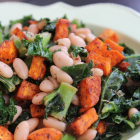 Warm Kale and White Bean Salad with Roasted Sweet Potatoes