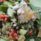 Mediterranean Spinach Salad with Farro 