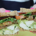 Avocado Chicken Salad Sandwiches with Heirloom Tomatoes and Applewood Smoked Bacon