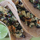 Kale Black Bean Jalapeño and Egg Breakfast Tacos