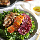 Balsamic Chicken, Roasted Beet, and Bacon Kale Salad