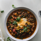 Pumpkin Beer Chicken Chili with Butternut Squash and Kale