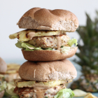 Grilled Pineapple Bacon Chicken Burgers