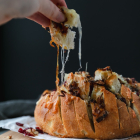 Cranberry Pecan Caramelized Onion Cheesy Pull Apart Bread