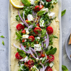 Greek Salad Hummus Board