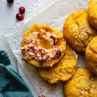 Fluffy Sweet Potato Biscuits with Salted Cranberry Maple Butter