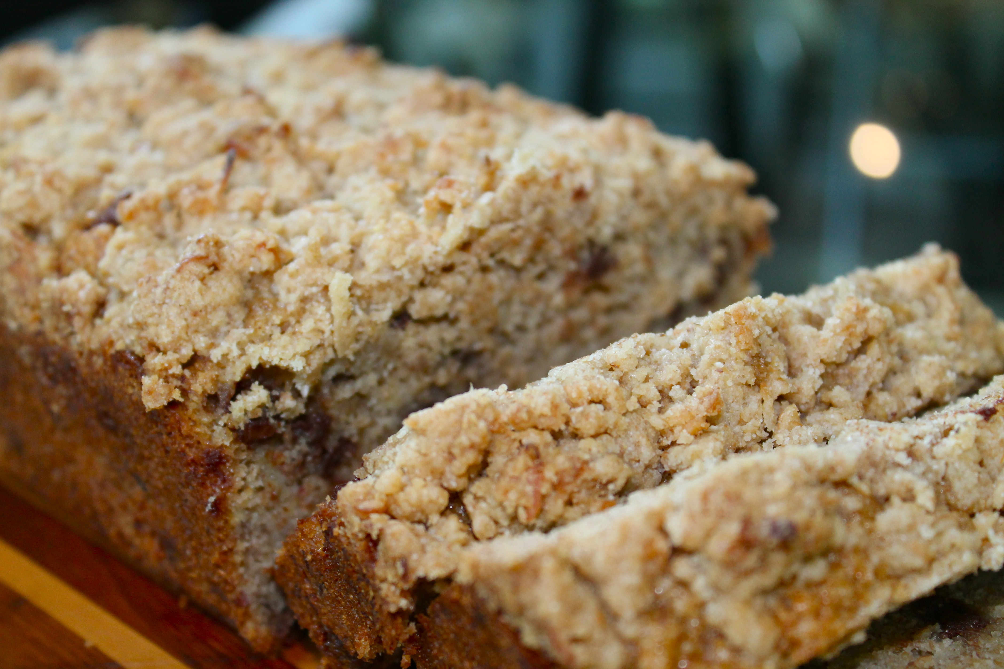 Brown Butter Chocolate Chip Banana Bread with Coconut Streusel