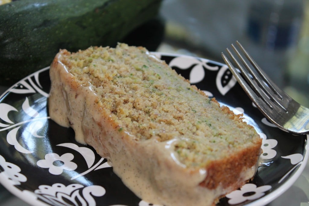 Lemon Zucchini Bread with Vanilla Bean Cream Cheese Glaze Spices in