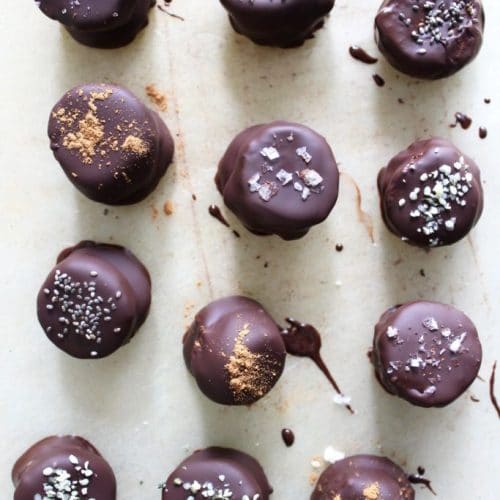 4 Ingredient Dark Chocolate Covered Banana Nut Butter Bites - Spices in ...