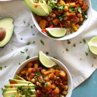 Roasted Butternut Squash and Chickpea Burrito Bowls