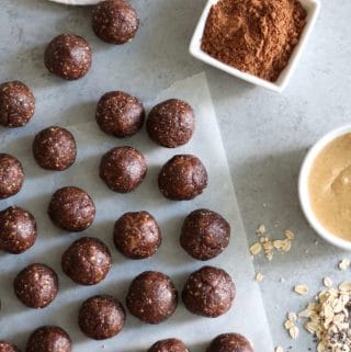 My Go-to Chocolate Peanut Butter Energy Bites!
