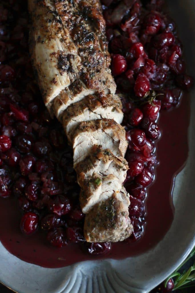 30 Minute Cranberry Orange Rosemary Pork Tenderloin