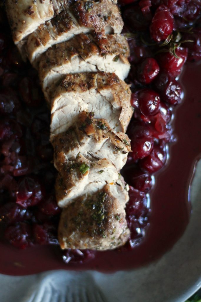 30 Minute Cranberry Orange Rosemary Pork Tenderloin