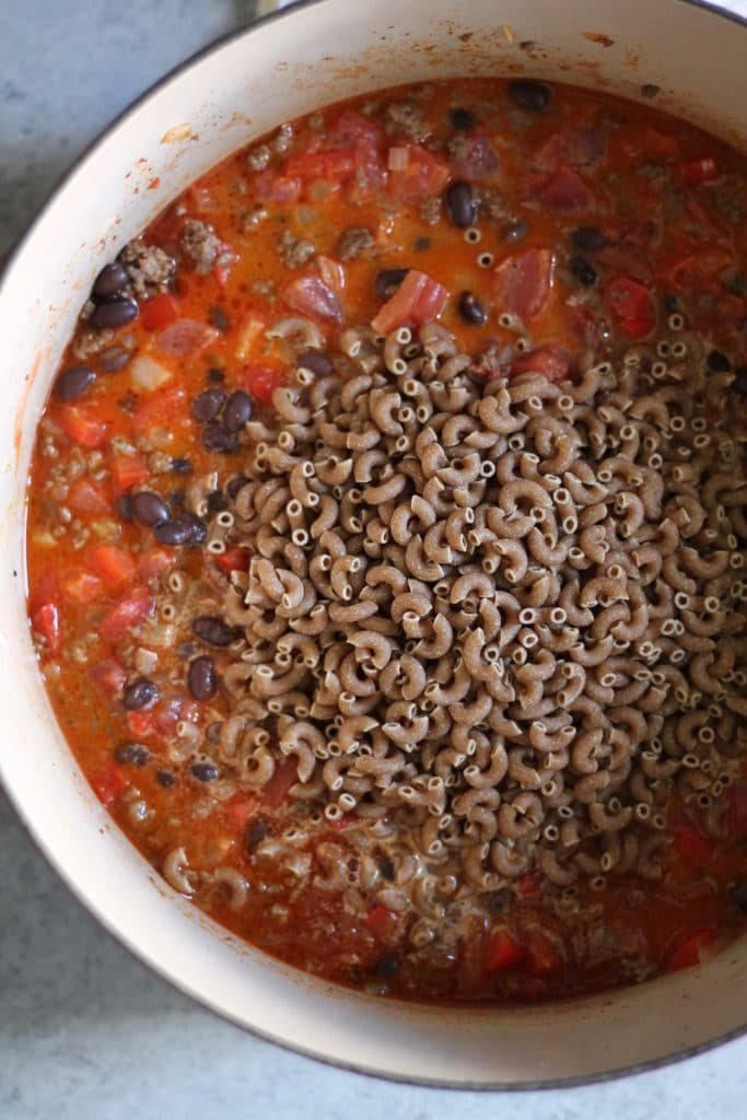 One Pot Chili Mac and Cheese