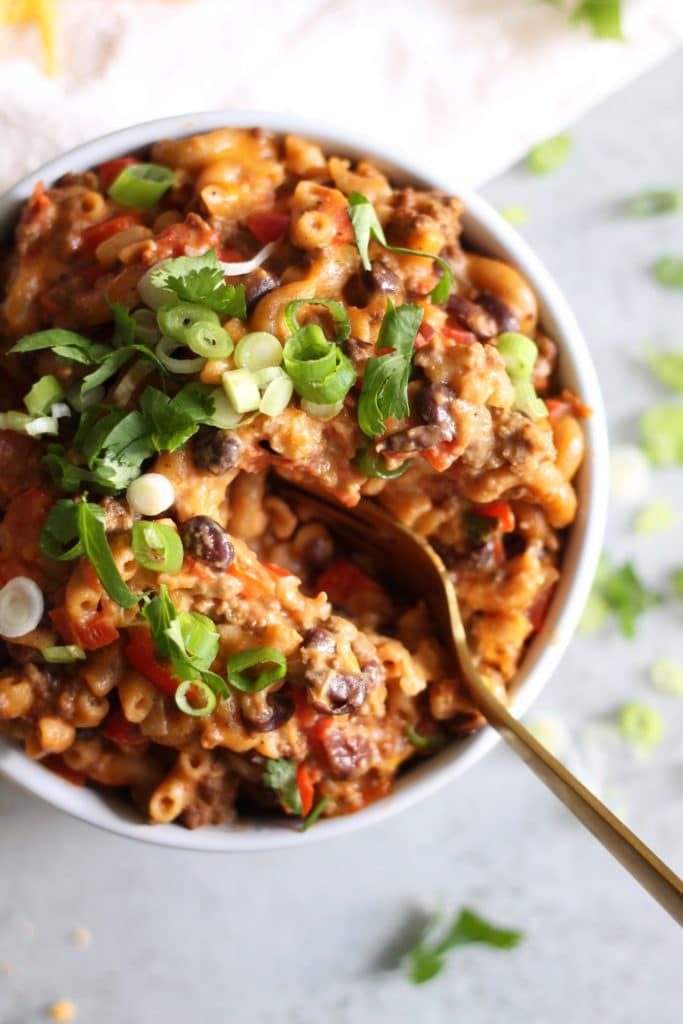 One Pot Chili Mac and Cheese