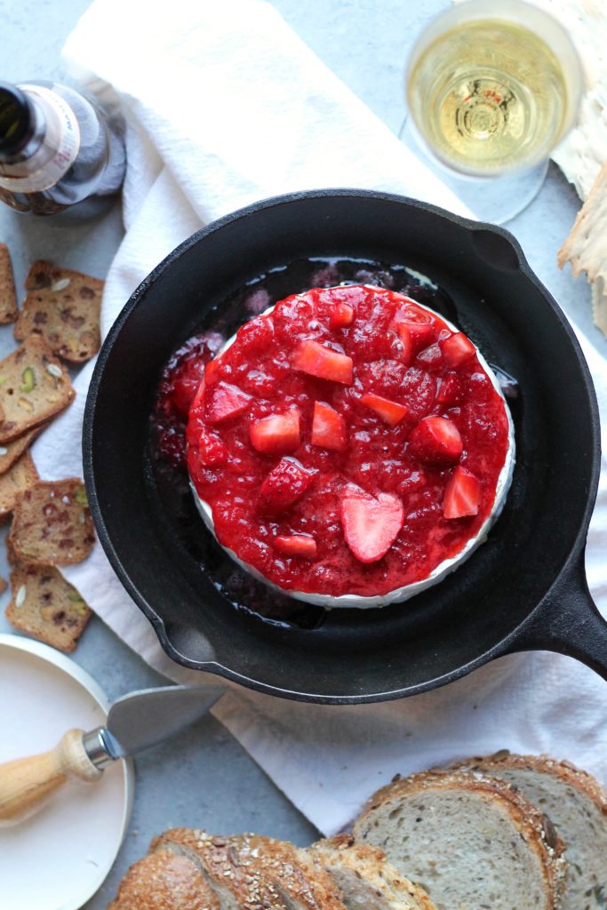 Strawberry Champagne Baked Brie