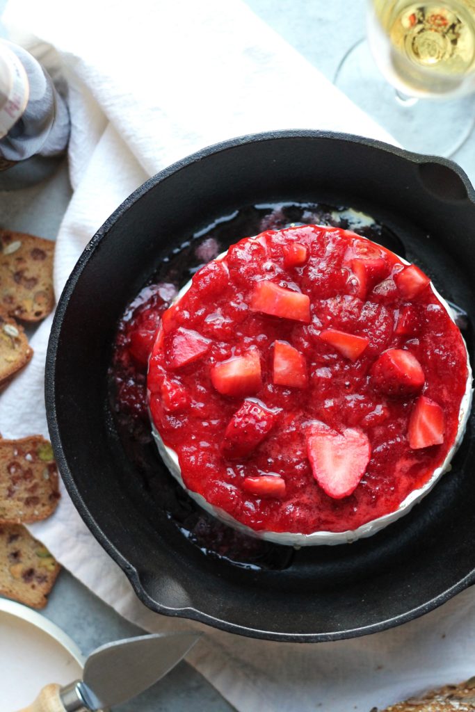 Strawberry Champagne Baked Brie