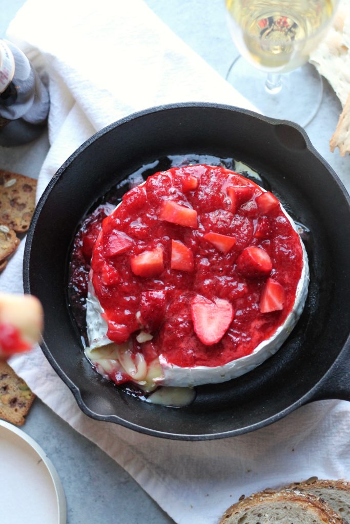 Strawberry Champagne Baked Brie