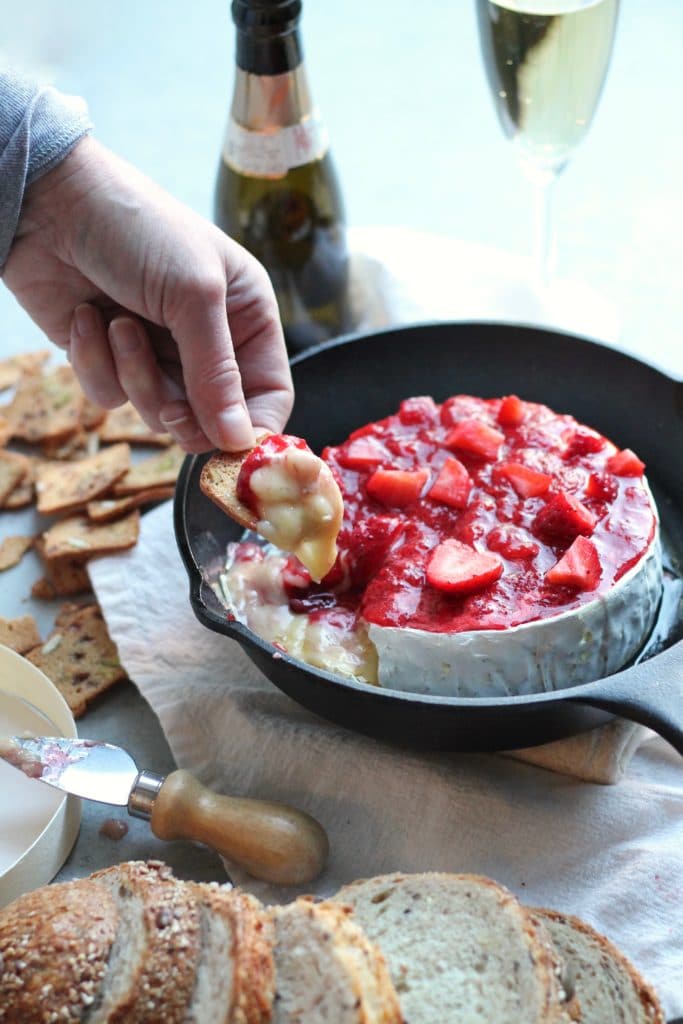 Strawberry Champagne Baked Brie