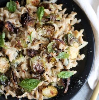 Crispy Brussels and Shallot One Pot Pasta