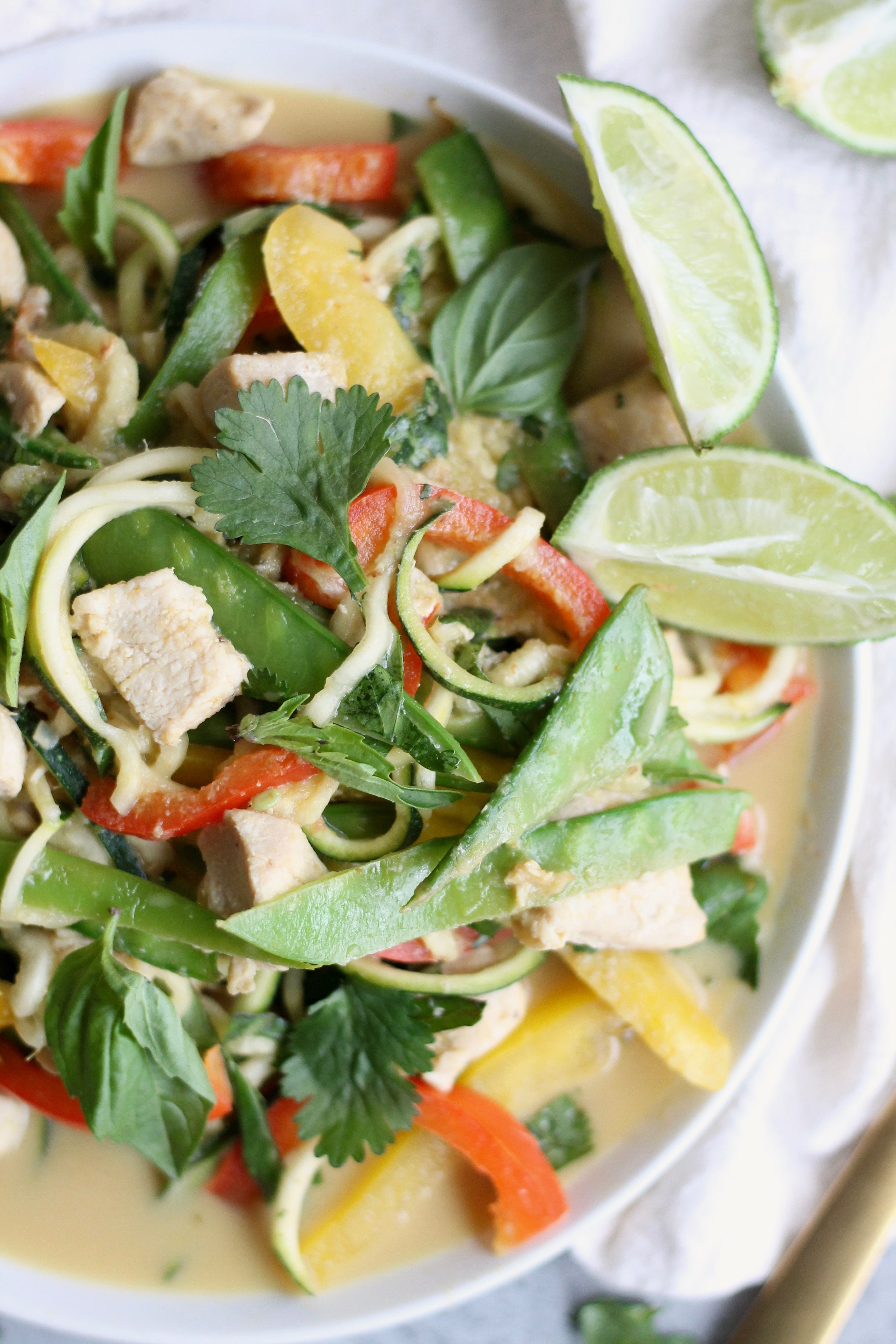 Thai Green Curry Chicken Vegetable Zucchini Noodles