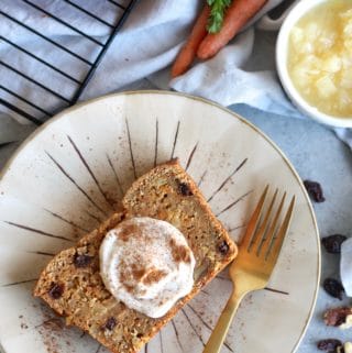Carrot Cake Loaf with Vanilla Bean Maple Ricotta