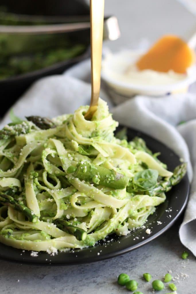 Spring Vegetable Fettuccine with Mascarpone