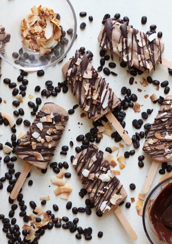 Toasted Coconut Mocha Cold Brew Popsicles