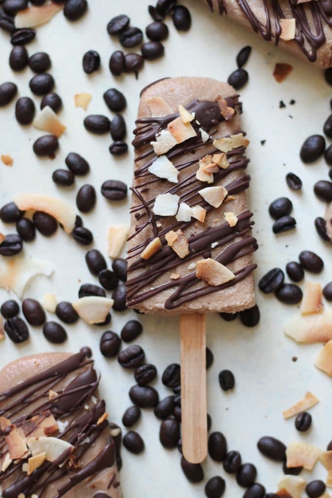 Toasted Coconut Mocha Cold Brew Popsicles
