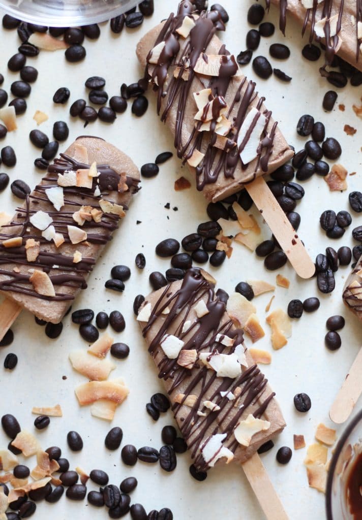 Toasted Coconut Mocha Cold Brew Popsicles