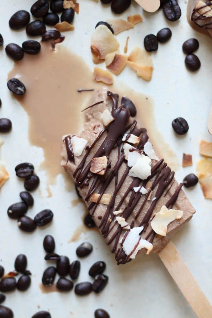 Toasted Coconut Mocha Cold Brew Popsicles