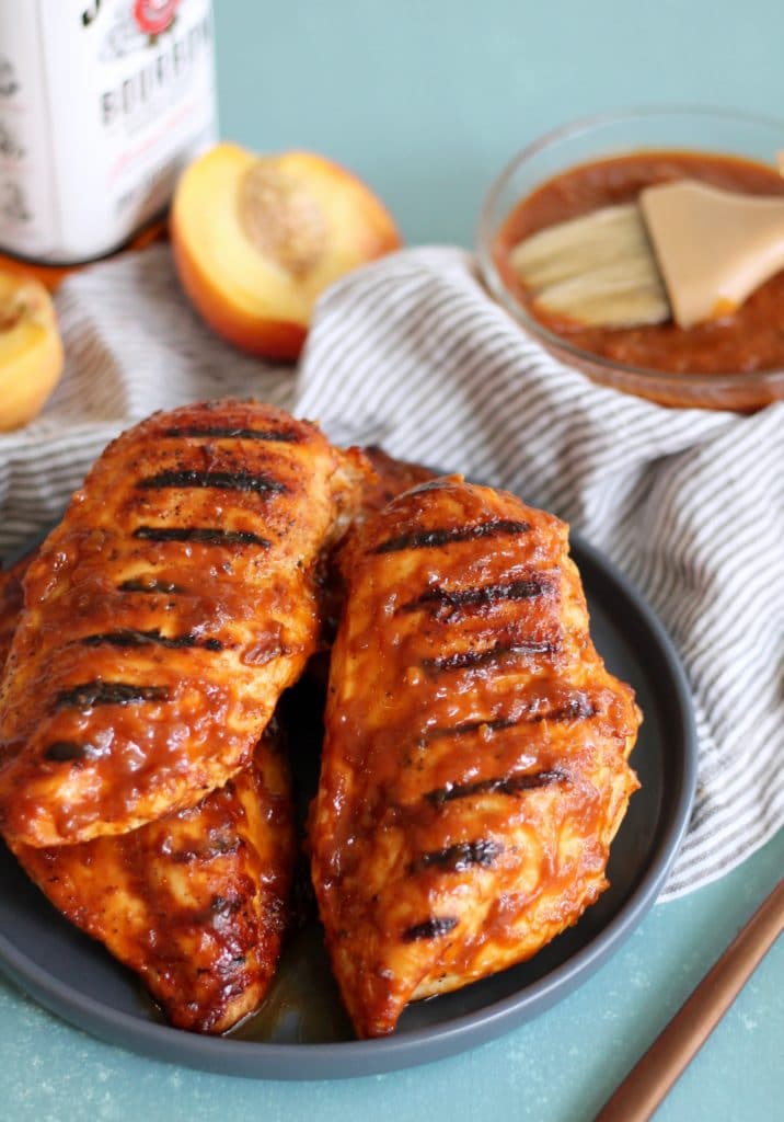 Peach Bourbon BBQ Grilled Chicken