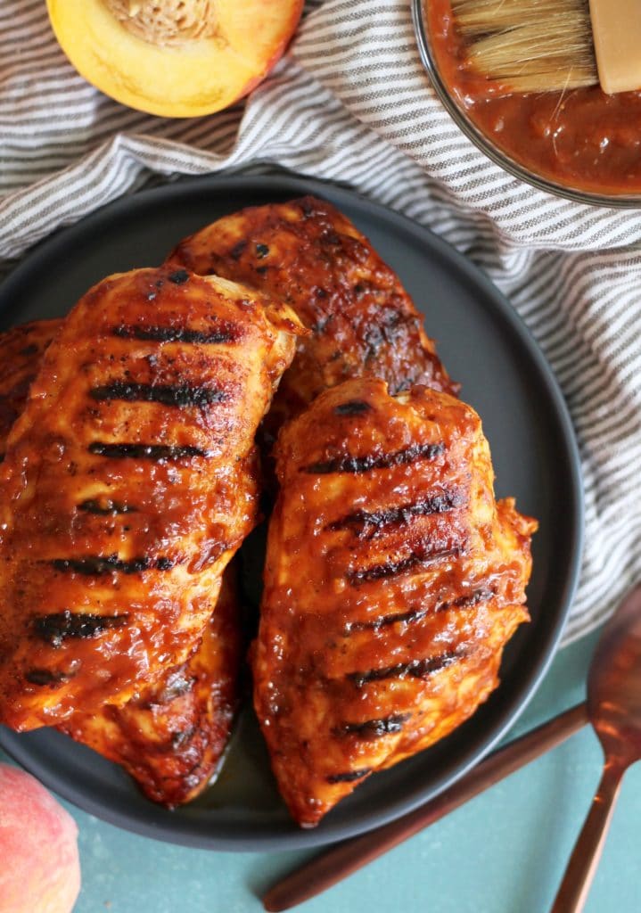 Peach Bourbon BBQ Grilled Chicken