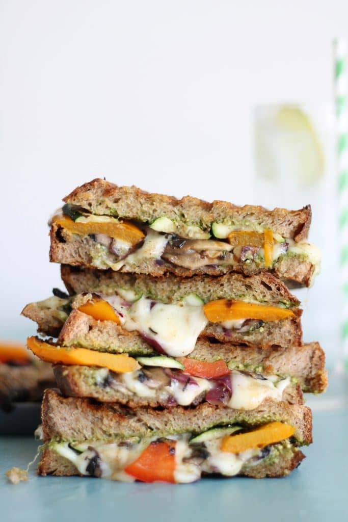 Pesto Grilled Vegetable Paninis