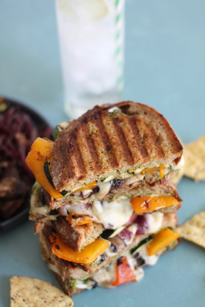 Pesto Grilled Vegetable Paninis
