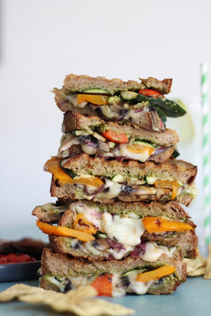 Pesto Grilled Vegetable Paninis